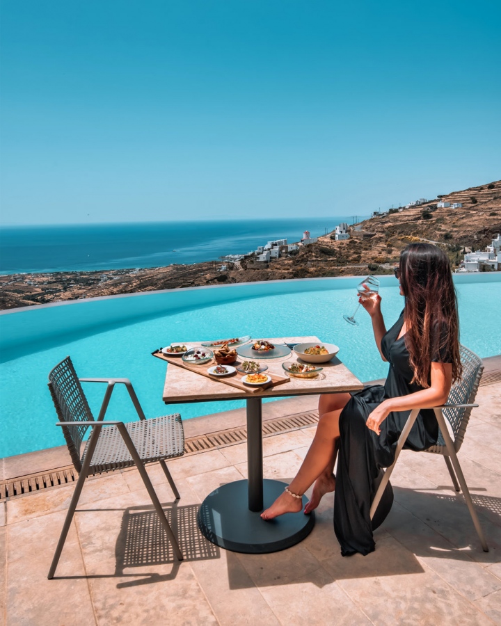 brunch or lunch by the pool at the Aeolis hotel